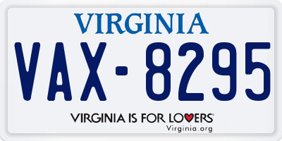 VA license plate VAX8295