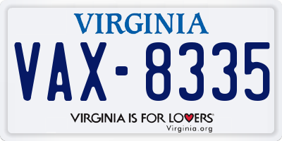 VA license plate VAX8335