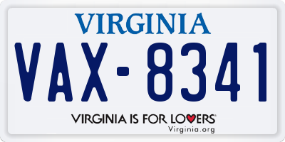 VA license plate VAX8341