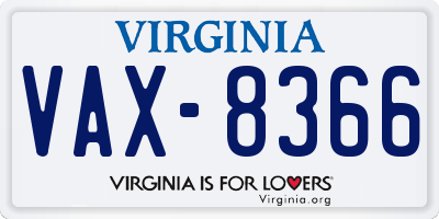 VA license plate VAX8366