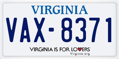 VA license plate VAX8371