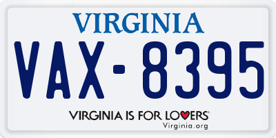 VA license plate VAX8395