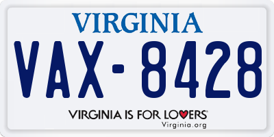 VA license plate VAX8428