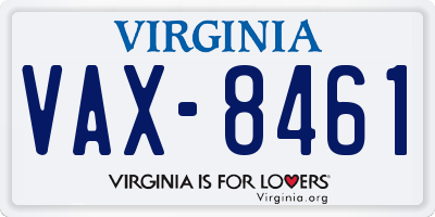 VA license plate VAX8461
