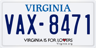 VA license plate VAX8471