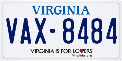 VA license plate VAX8484