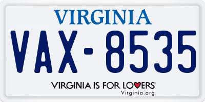 VA license plate VAX8535