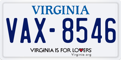 VA license plate VAX8546
