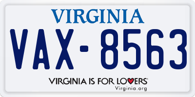 VA license plate VAX8563