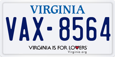 VA license plate VAX8564