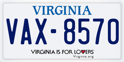 VA license plate VAX8570