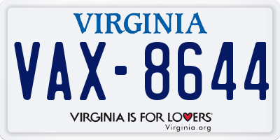 VA license plate VAX8644