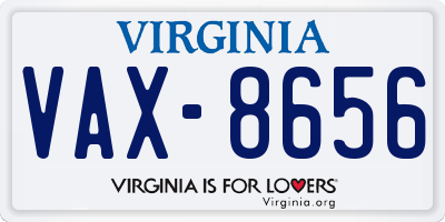 VA license plate VAX8656