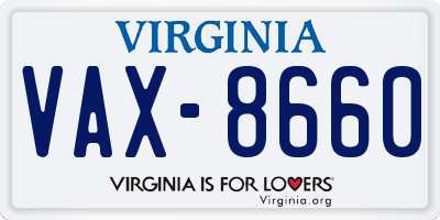 VA license plate VAX8660