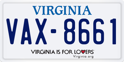 VA license plate VAX8661