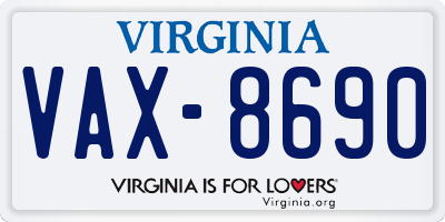 VA license plate VAX8690