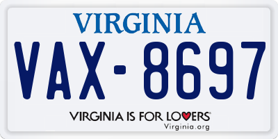 VA license plate VAX8697