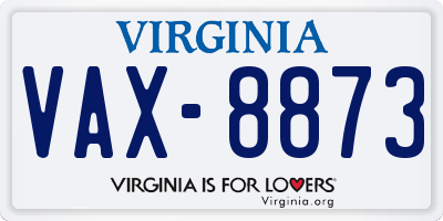 VA license plate VAX8873