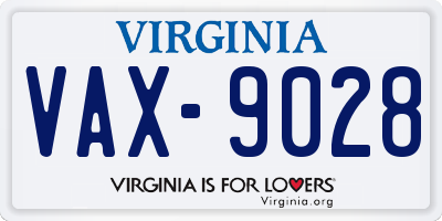 VA license plate VAX9028
