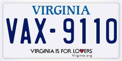 VA license plate VAX9110