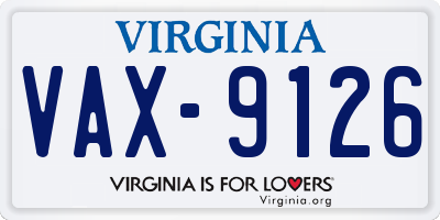 VA license plate VAX9126