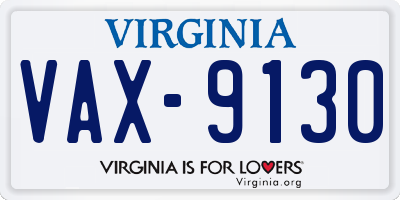 VA license plate VAX9130