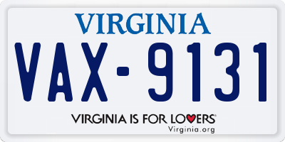 VA license plate VAX9131