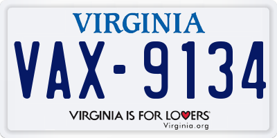 VA license plate VAX9134