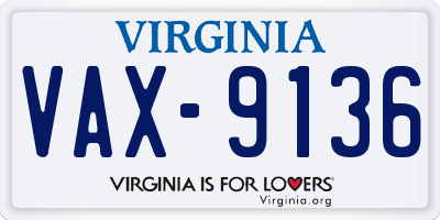 VA license plate VAX9136