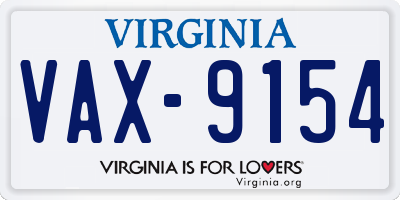 VA license plate VAX9154