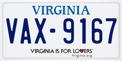 VA license plate VAX9167
