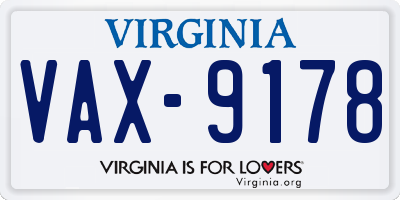 VA license plate VAX9178