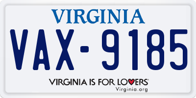 VA license plate VAX9185