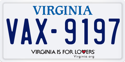 VA license plate VAX9197