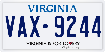 VA license plate VAX9244