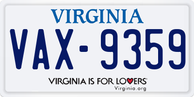 VA license plate VAX9359