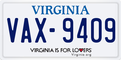VA license plate VAX9409