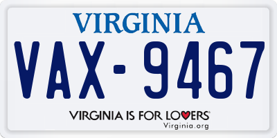 VA license plate VAX9467