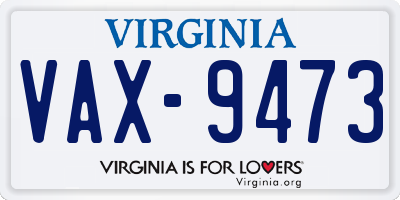 VA license plate VAX9473