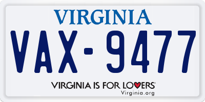 VA license plate VAX9477