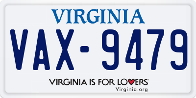 VA license plate VAX9479