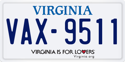 VA license plate VAX9511