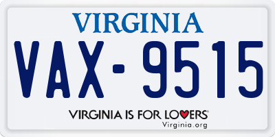 VA license plate VAX9515