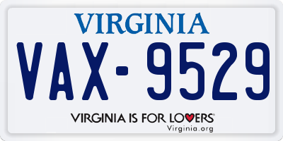 VA license plate VAX9529