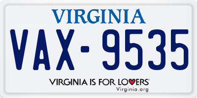 VA license plate VAX9535
