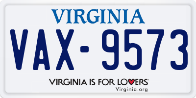 VA license plate VAX9573