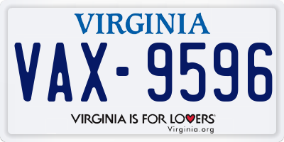 VA license plate VAX9596