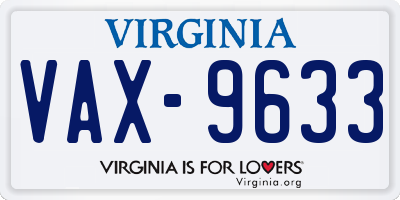 VA license plate VAX9633