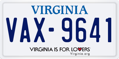 VA license plate VAX9641