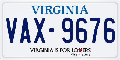 VA license plate VAX9676
